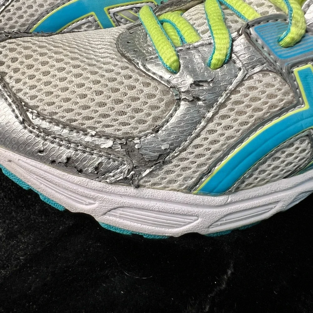 Asics Gel-Contend 2 T474N Womens US 8.5 Running Shoes Gray Aqua Athletic Sneaker